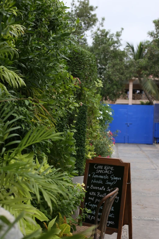 there is a large sign in the foreground with words on it