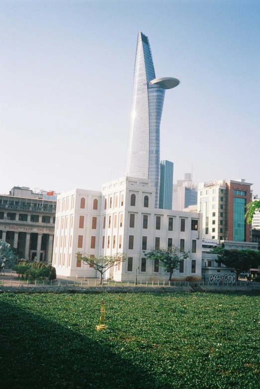 a picture of buildings of an unusual shape