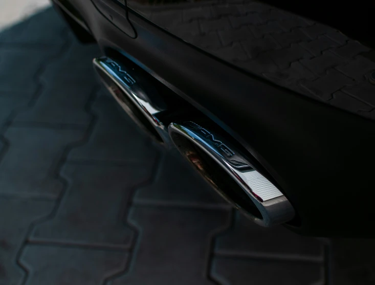 closeup of the rear end of a black car