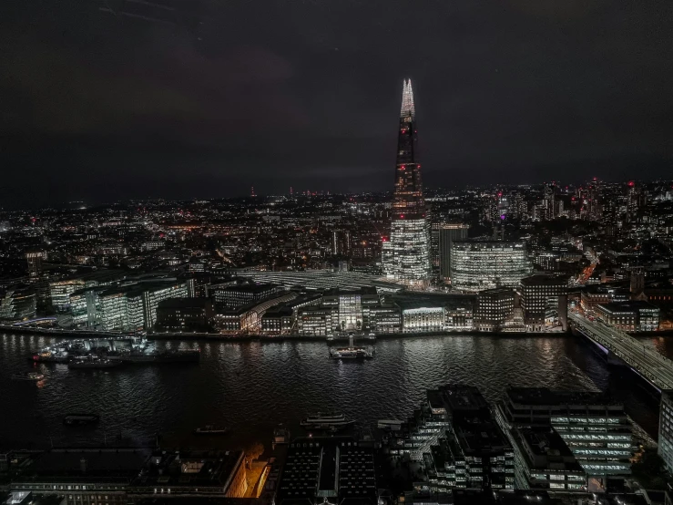 london, england, at night, taken from the shard