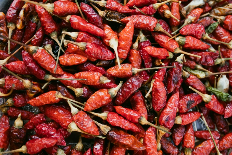 a tray that is filled with lots of red foods