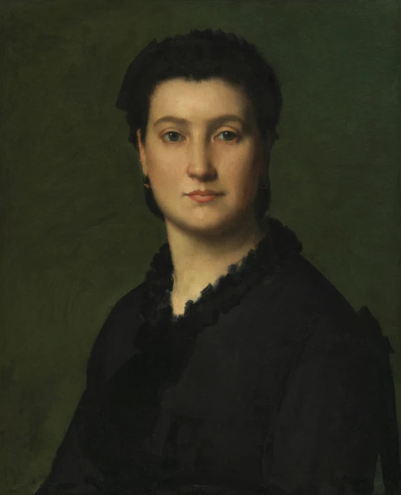 a portrait of a young woman wearing black