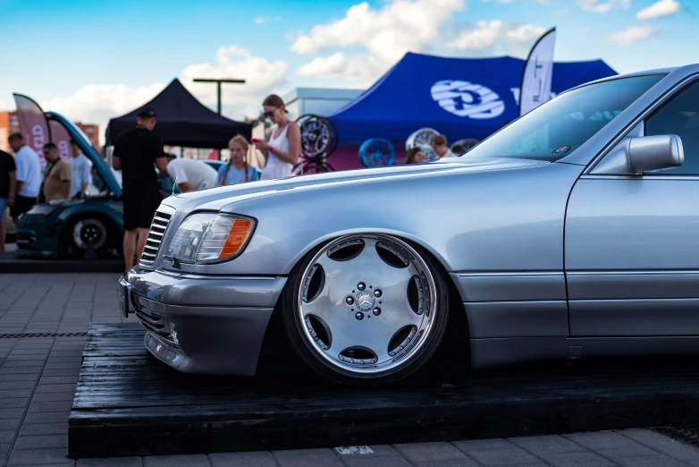 mercedes benz on display at an automobile show