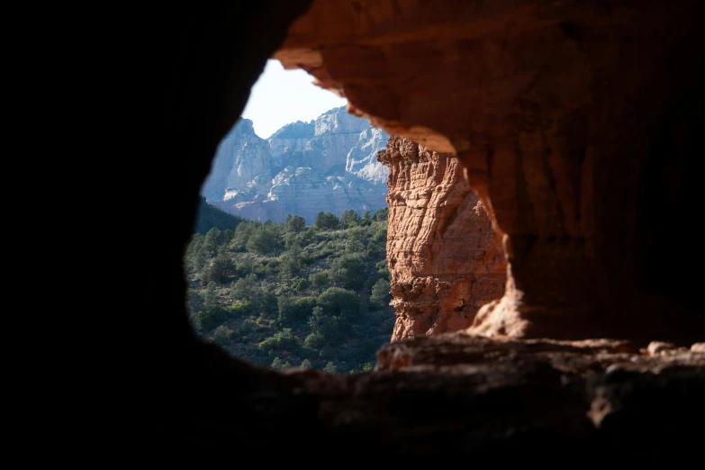 view from a stone formation at a rocky outcropping