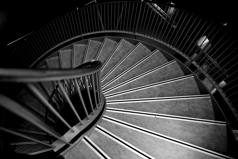 spiral staircase taken from the top to below