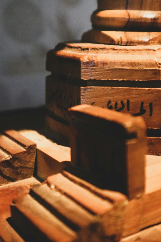 three wooden crates on top of each other