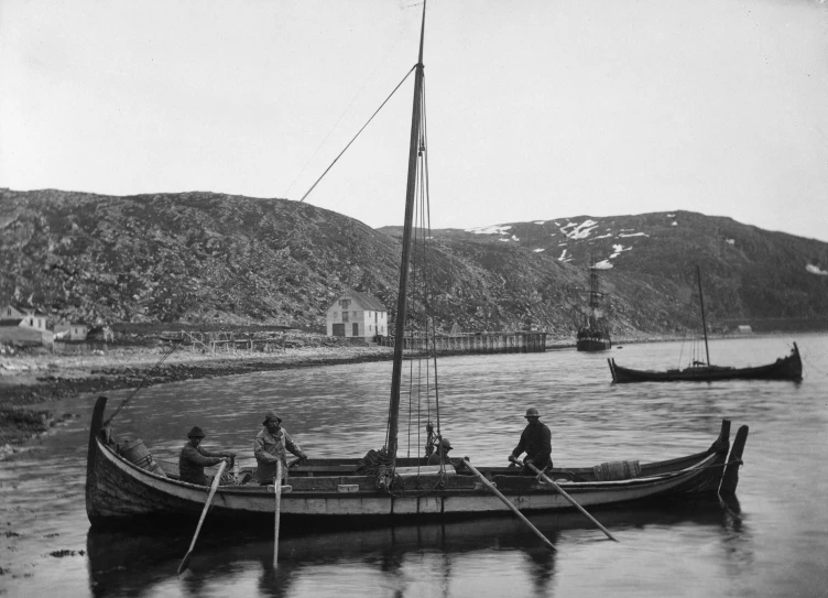 a boat in the water with people on it