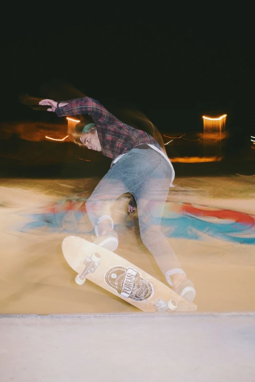 a man that is skateboarding on a concrete area