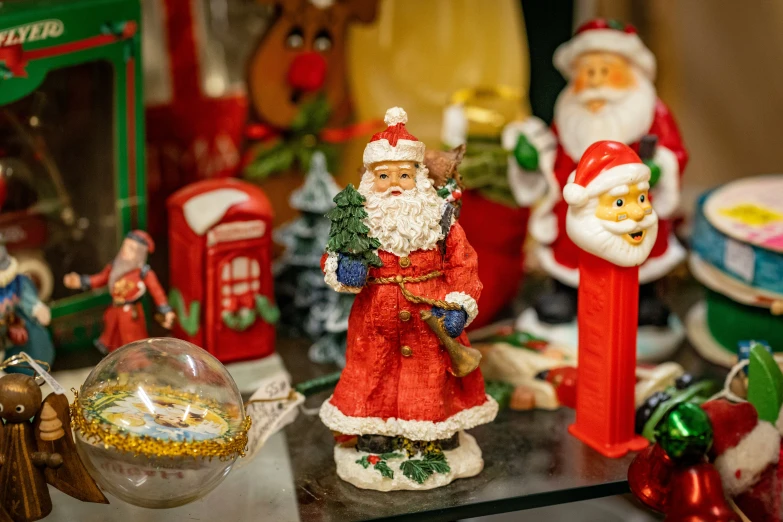 a christmas decoration on a table in a room