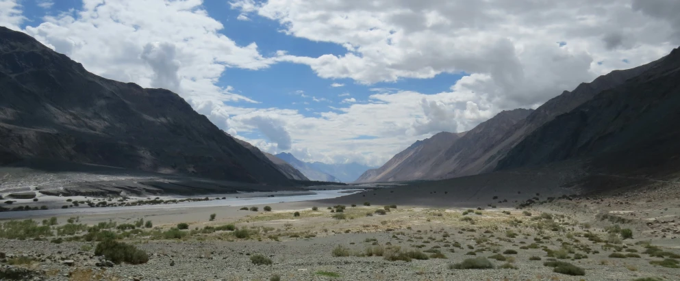 a beautiful mountain valley that is divided by two sides