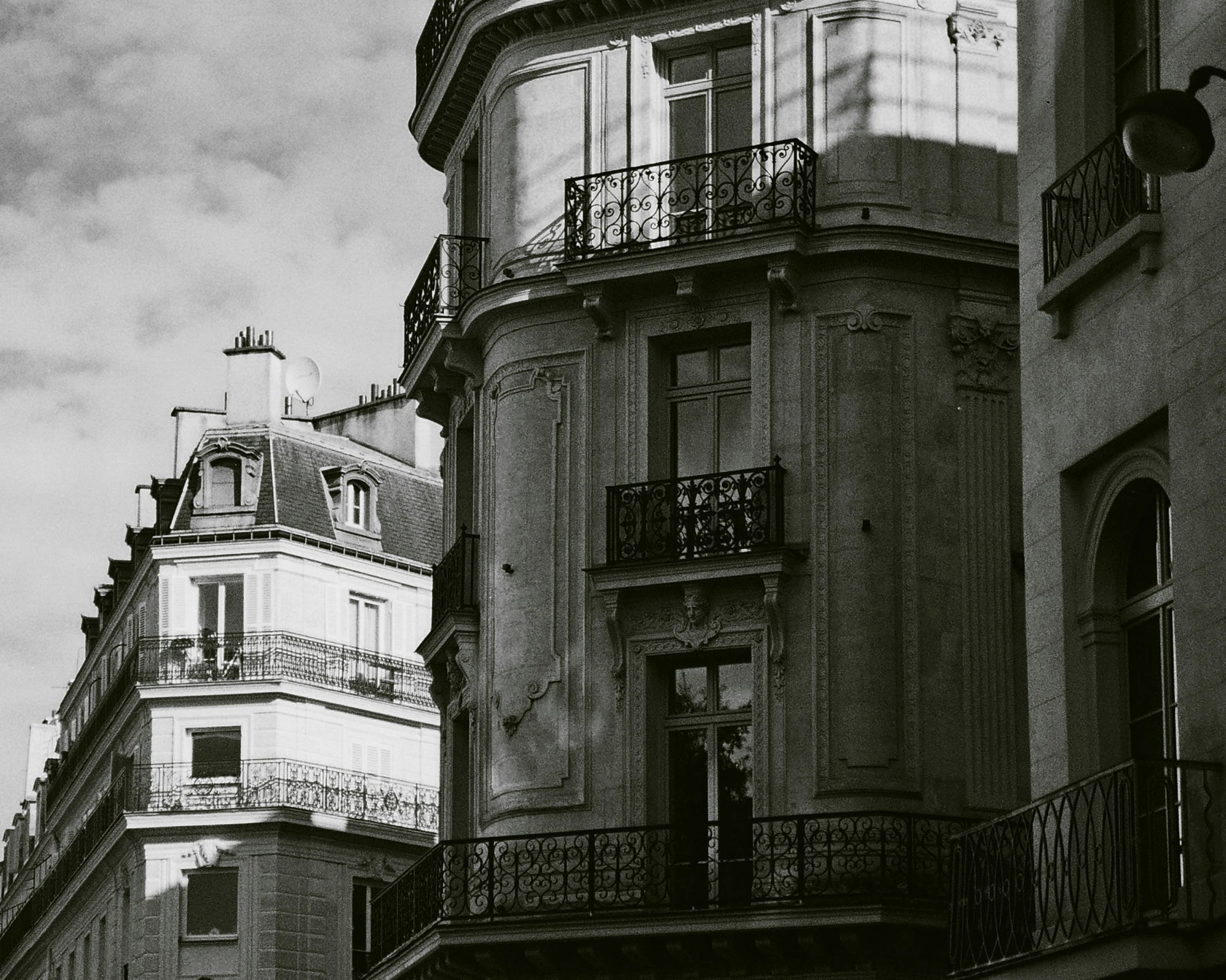 a picture of an old building with balconies