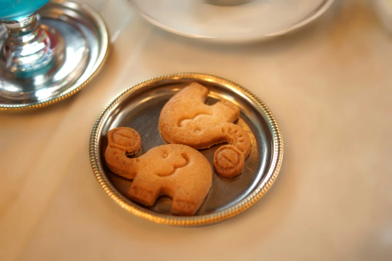 some cookies that are in a bowl on a table