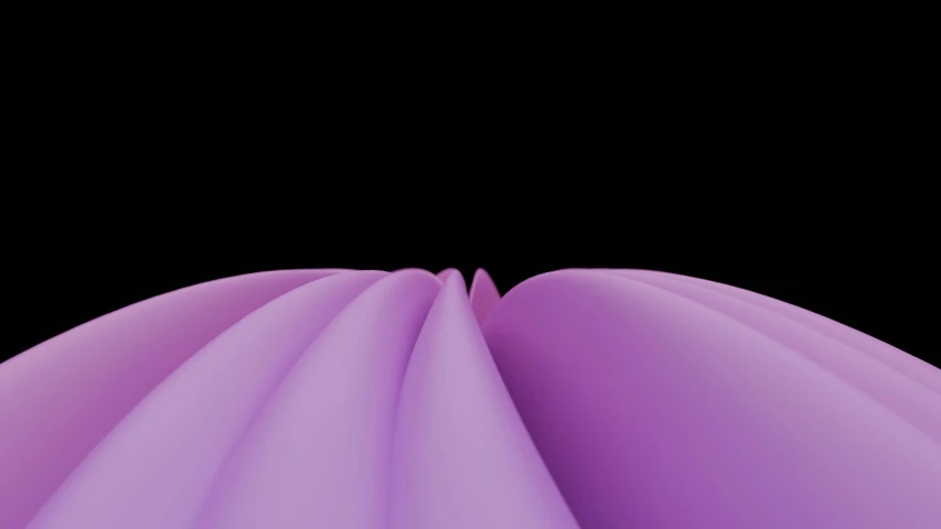 purple object with long wavy edges on a black background