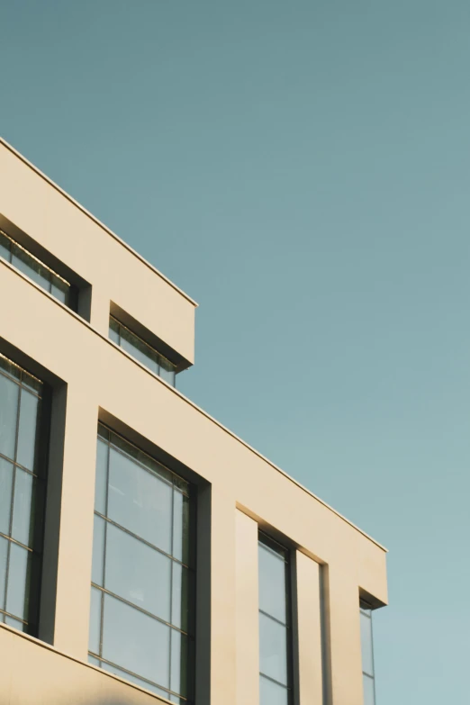 a close - up view of the side of an office building