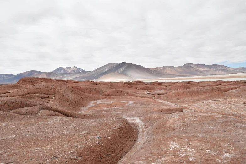 the mountains and sand look like it could be a desert landscape