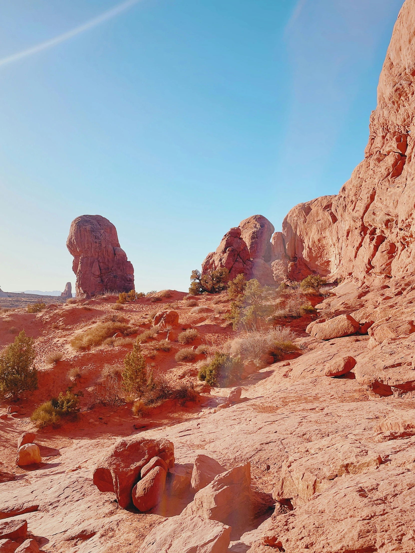 a group of rock formations in the desert