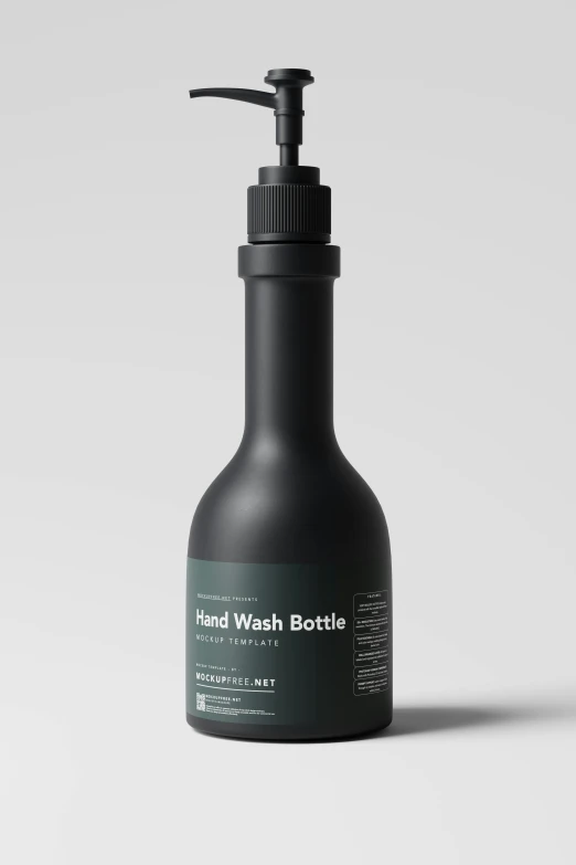 the bottle is black with a white background