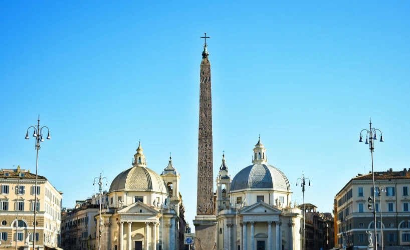 several historic buildings in a wide square