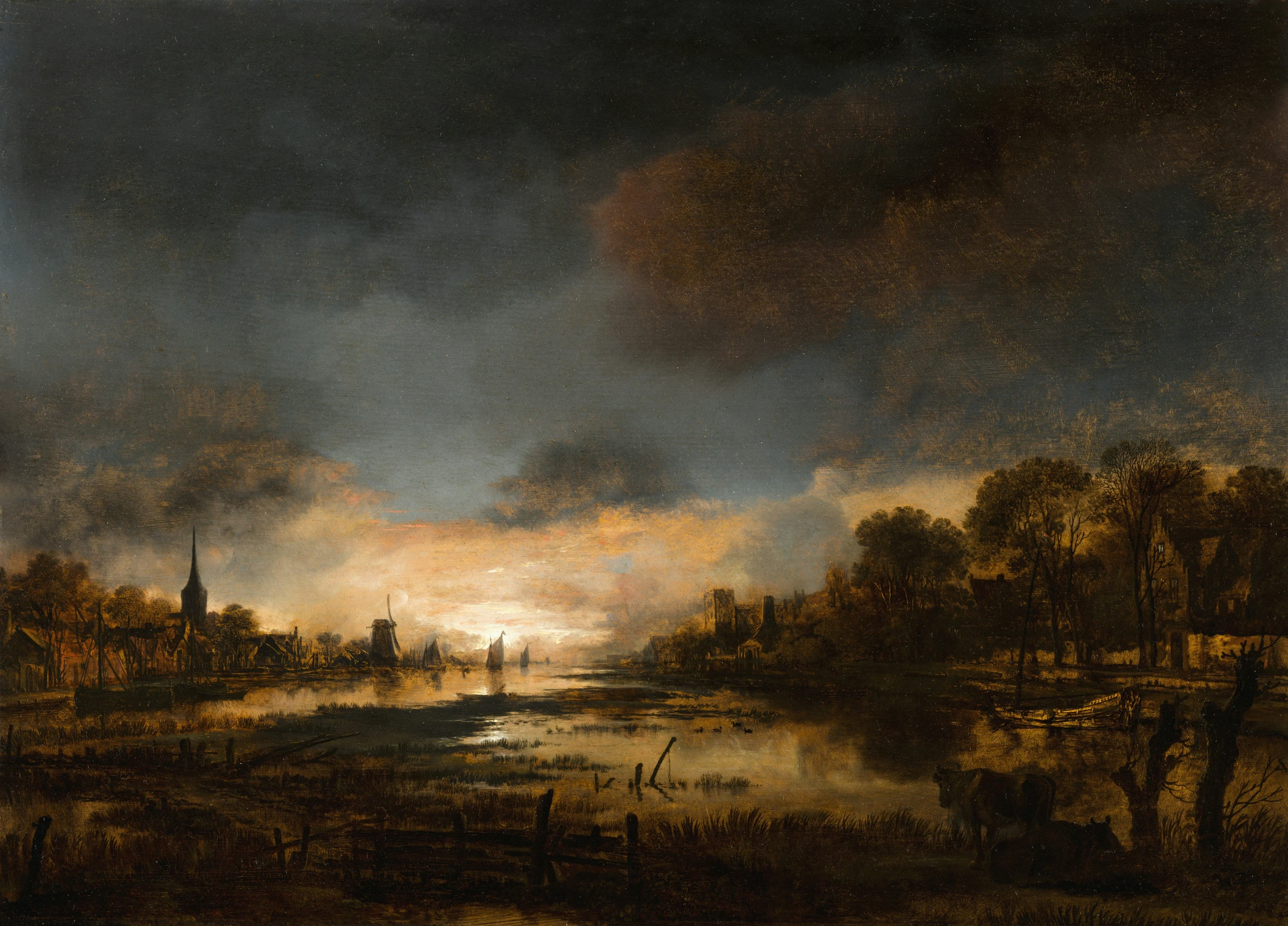 an oil painting depicting a beautiful landscape