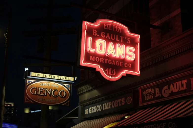 a store sign for a restaurant called b - gail's loans on a building in nyc