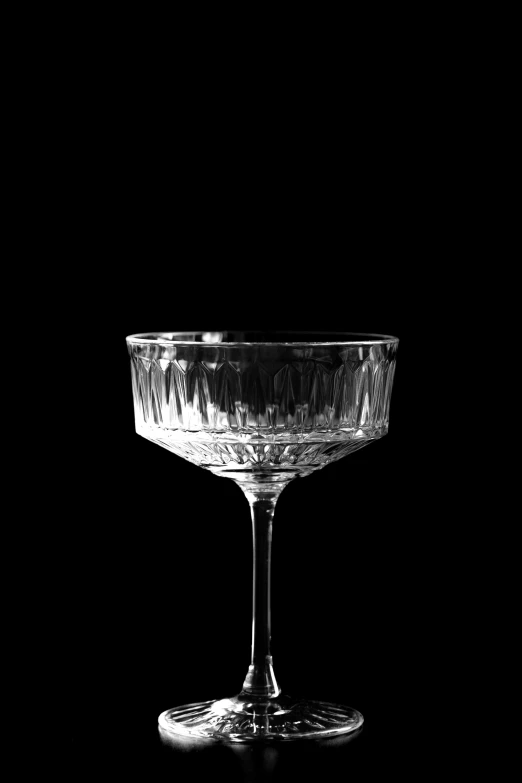 glass on a black background is illuminated