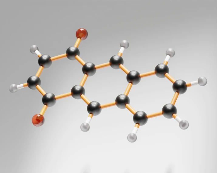 a model of an adhesive substance made of various metal components