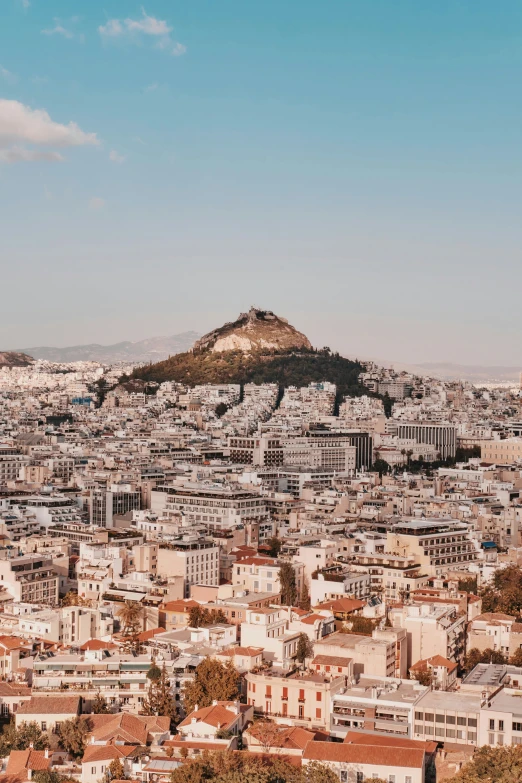 the view of the city and mountain from the hills