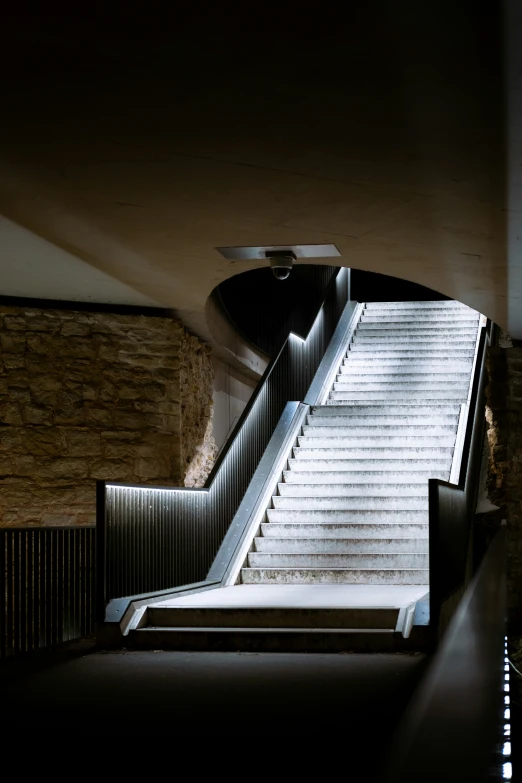 an escalator that is outside on concrete