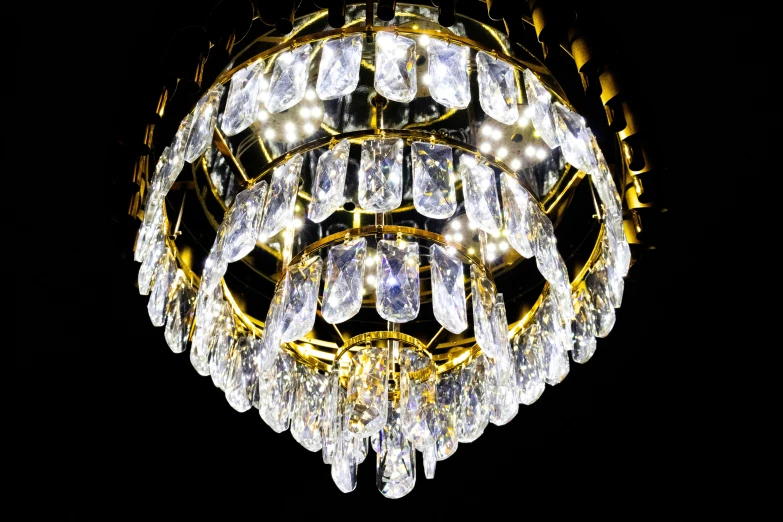 a large chandelier with some small lights hanging from it