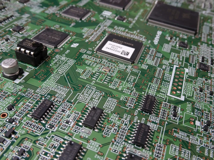 a close up view of the inside of an electronic board