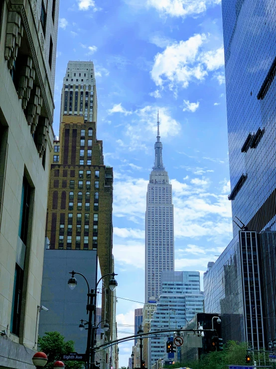 several city buildings are shown with a sky background