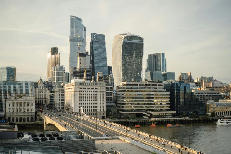 a large city skyline with lots of tall buildings