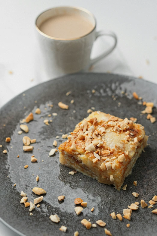 a breakfast plate with an open square square toast