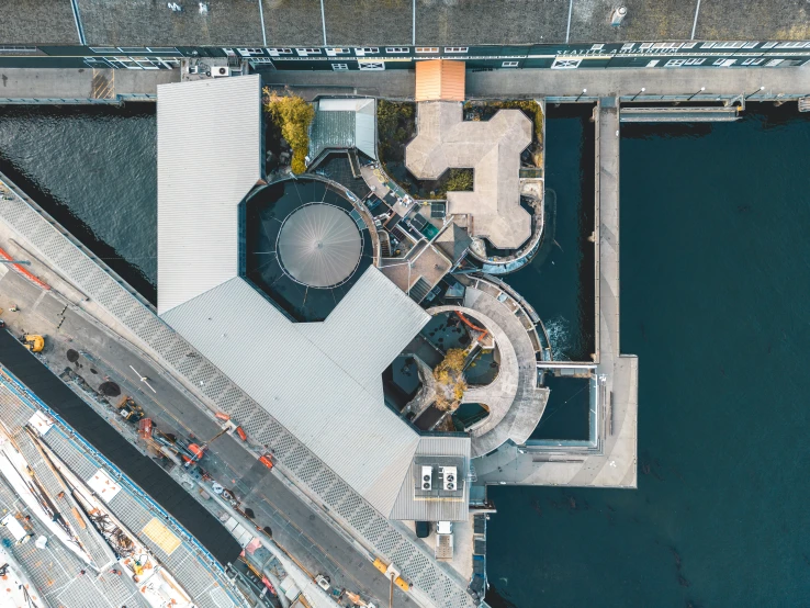 an aerial view of an outdoor public event venue