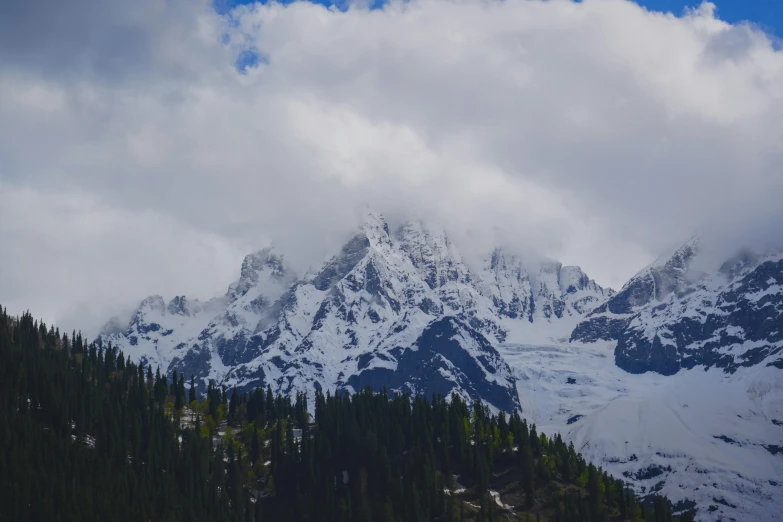 the view of mountains covered with snow from a high vantage