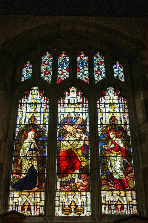 a stained glass window with a lot of different colored things