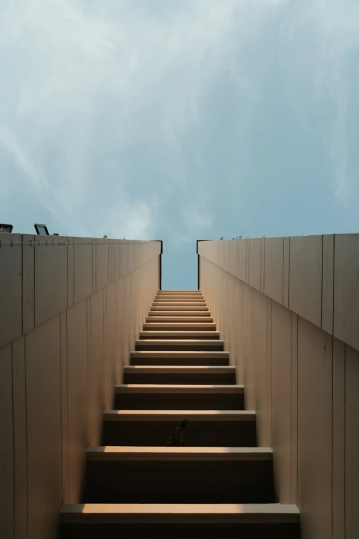 several steps going up to the top of a building