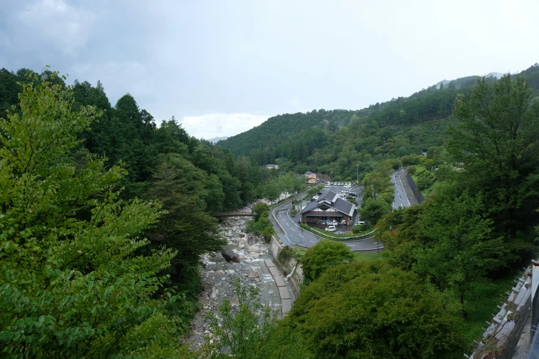 the road is very steep in this area of a mountainous region