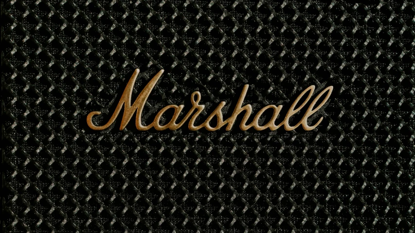 an illustration of marshall's gold lettering and rain drops