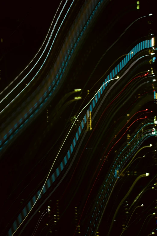 a night view of a large tunnel in the city