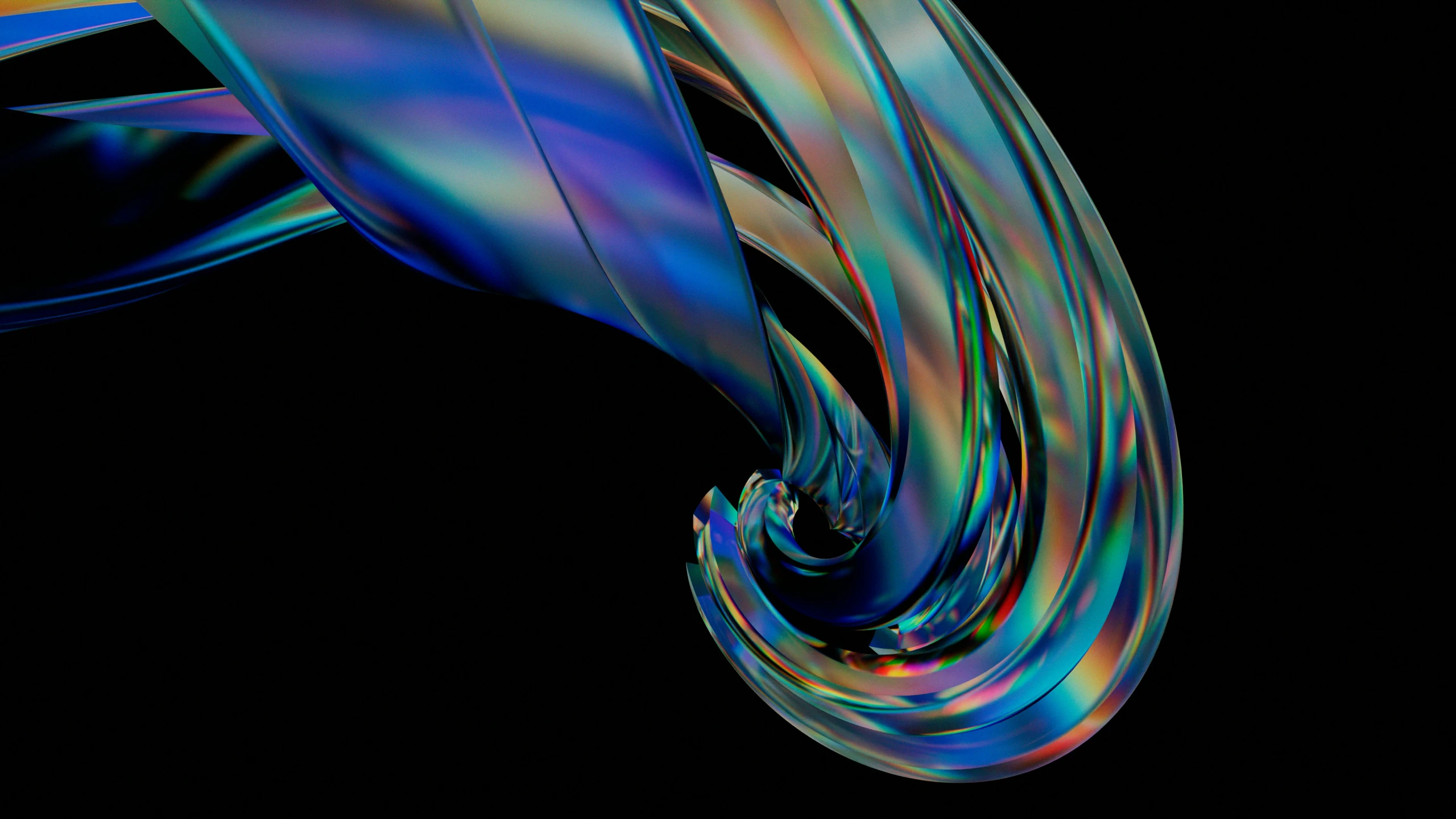 a large colorful wave on top of black background