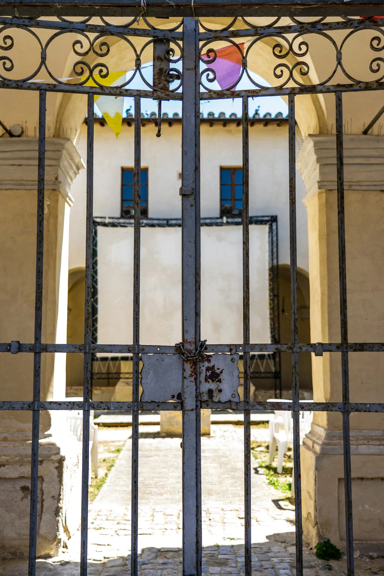 there is a cross on the back of this gate