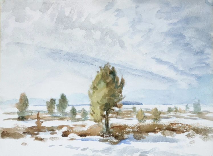 an abstract landscape is shown with lots of snow