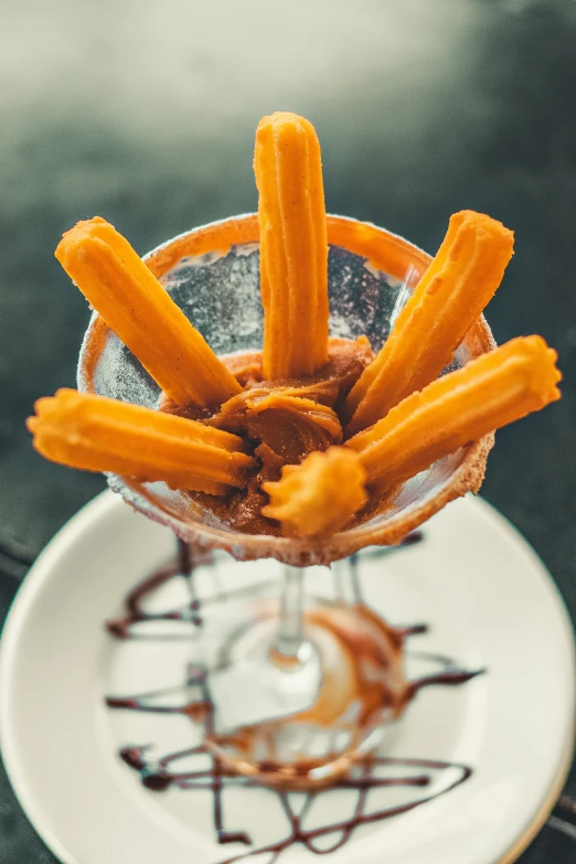 a bowl with two servings of some kind of food