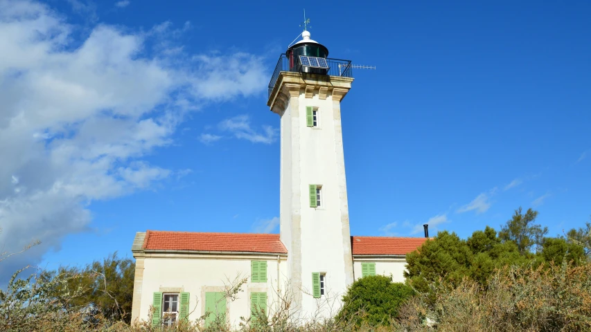 a large white tower on top of a building