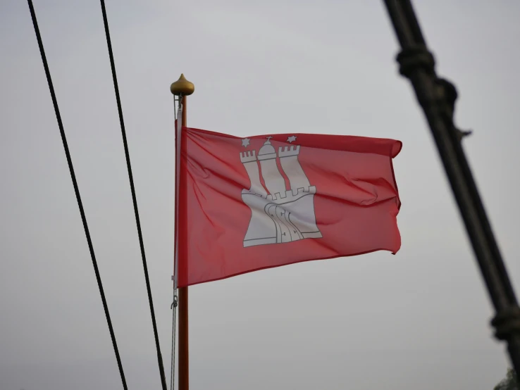 an air traffic control flag against a clear sky