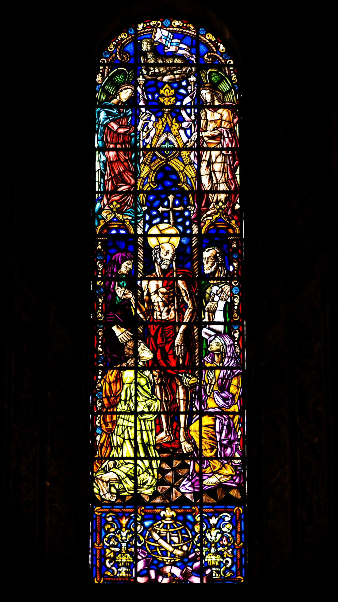 this is a stain glass window in a cathedral