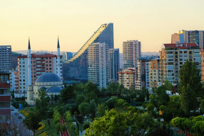 a bunch of high rise buildings next to each other