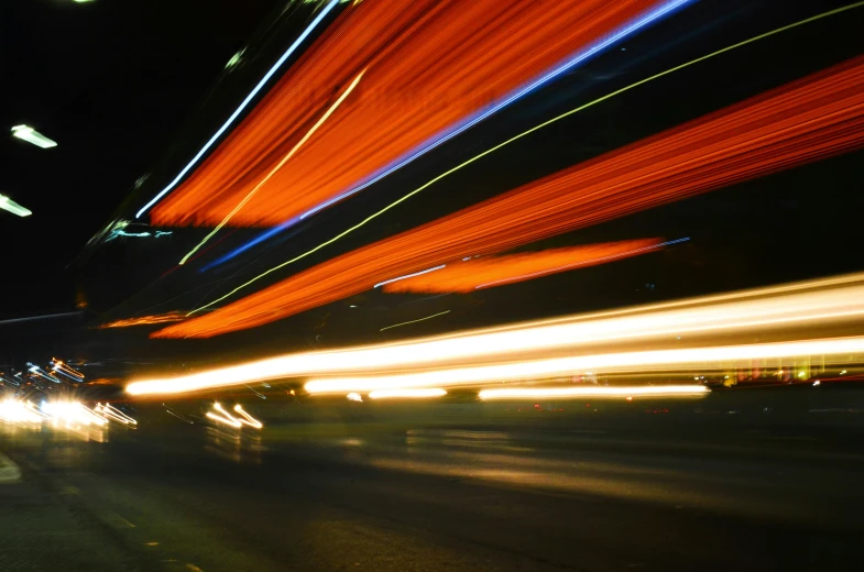 a long exposure s of cars passing by at night