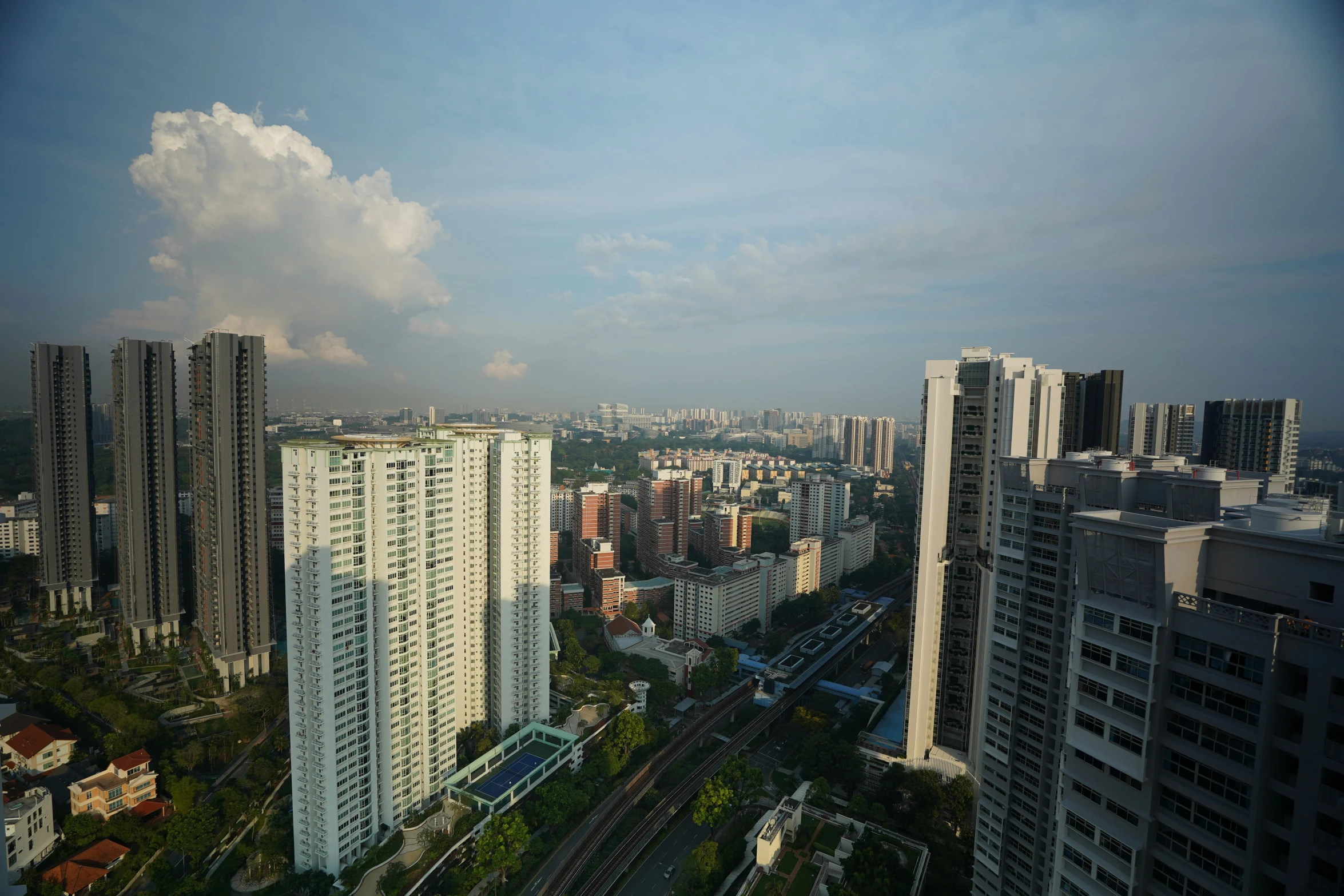 high rise city buildings in an urban setting